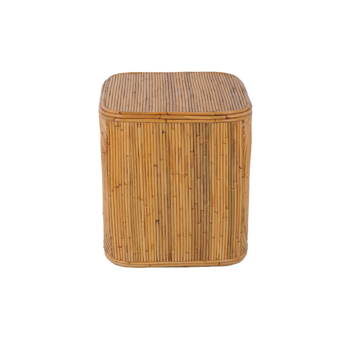 sweeek - Bijzettafel, nachtkastje met vak, in natuurlijk rotan