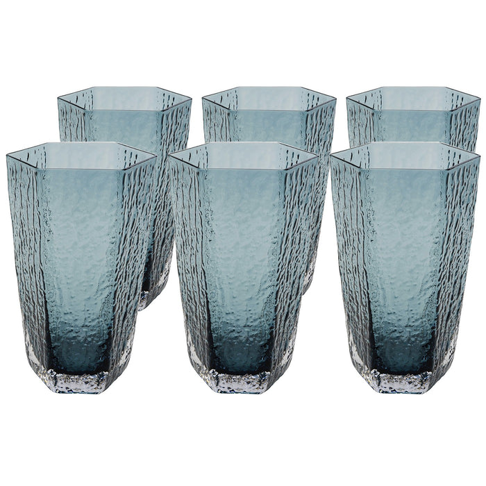 Kare Design Cascata Waterglazen hoog blauw 6st