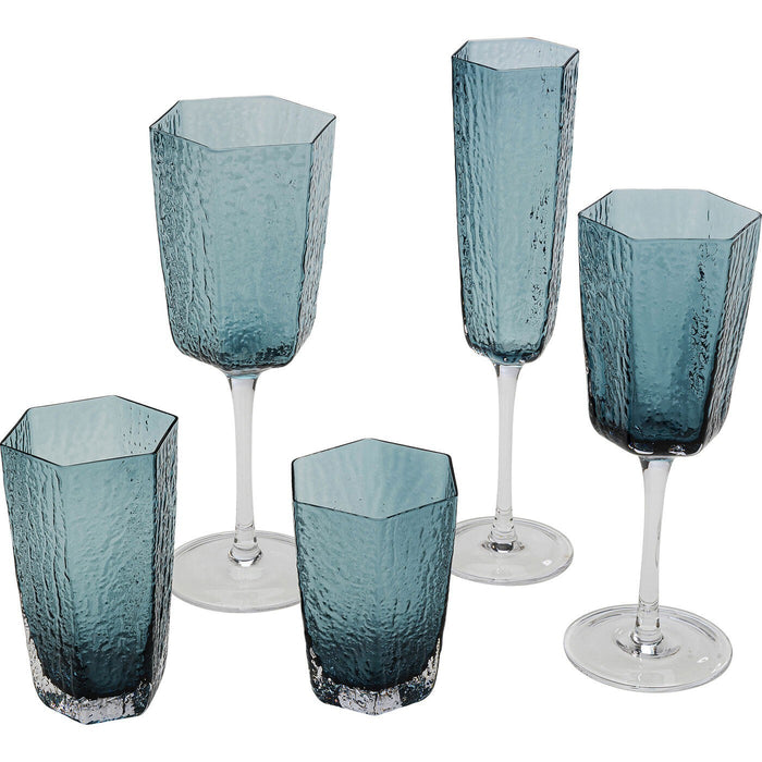 Kare Design Cascata Waterglazen hoog blauw 6st
