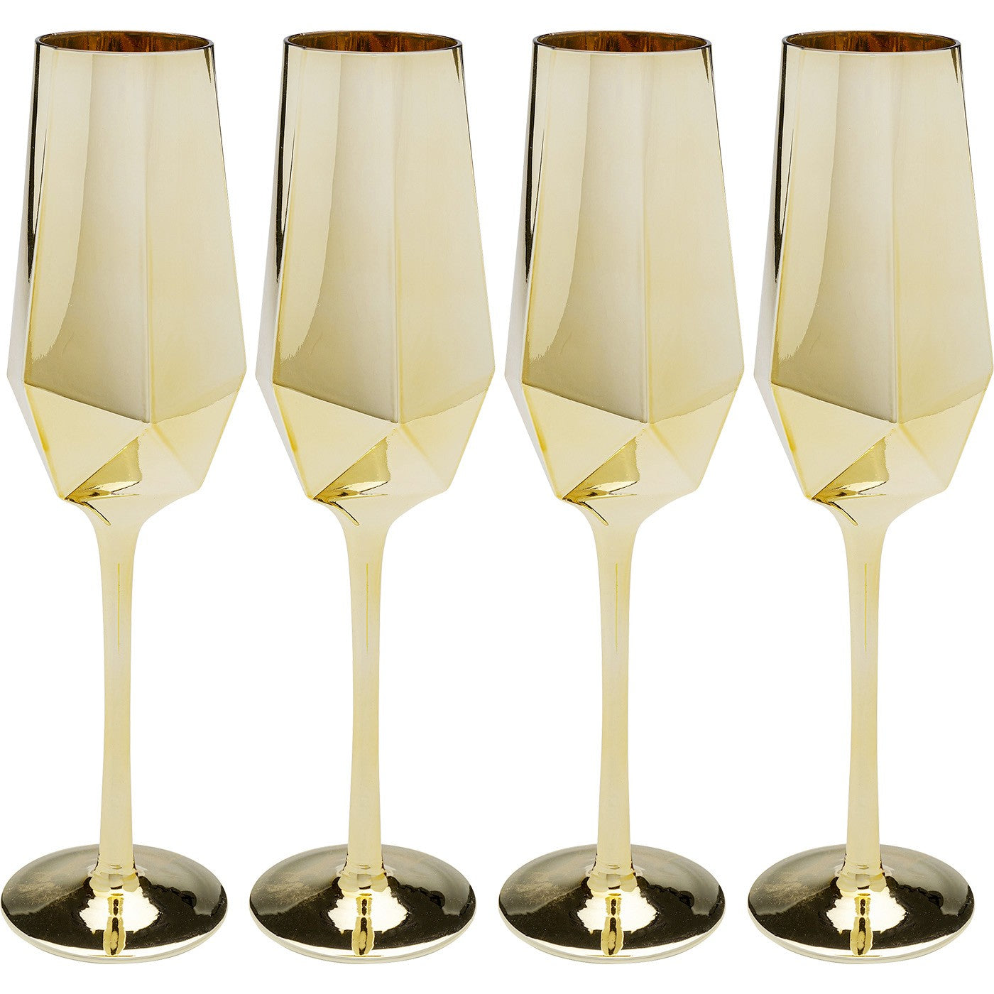 Kare Design Diamond champagneglazen goud 4st