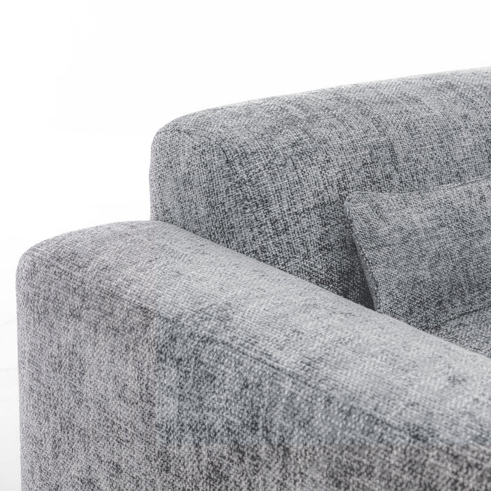 by fonQ Velura Hoekbank Rechts `Big - Chenille - Grijs