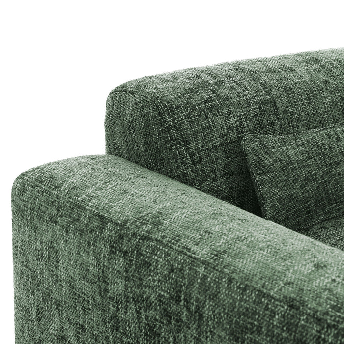 by fonQ Velura Hoekbank Rechts Big - Chenille - Groen