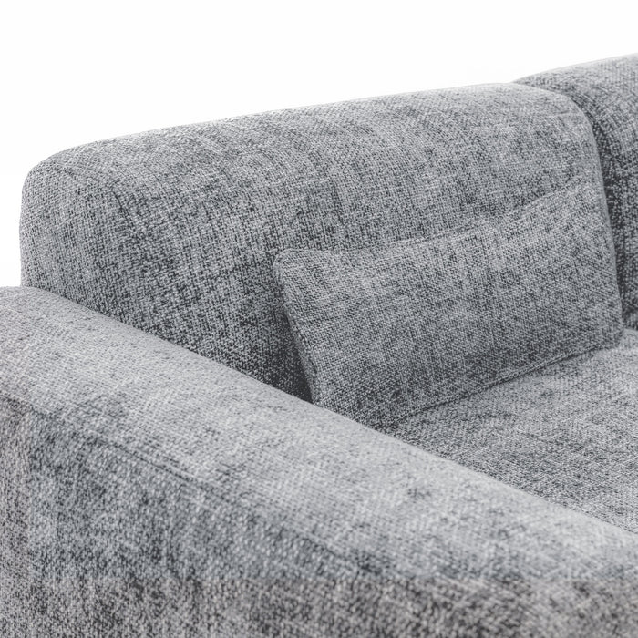 by fonQ Velura Hoekbank Links - Chenille - Grijs