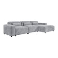 by fonQ Velura Hoekbank Rechts `Big - Chenille - Grijs