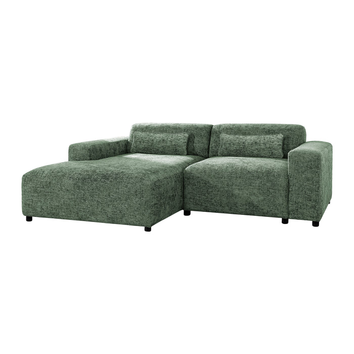 by fonQ Velura Hoekbank Links - Chenille - Groen