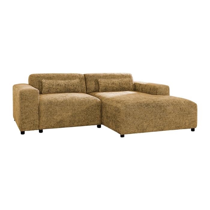 by fonQ Velura Hoekbank Rechts - Chenille - Oker
