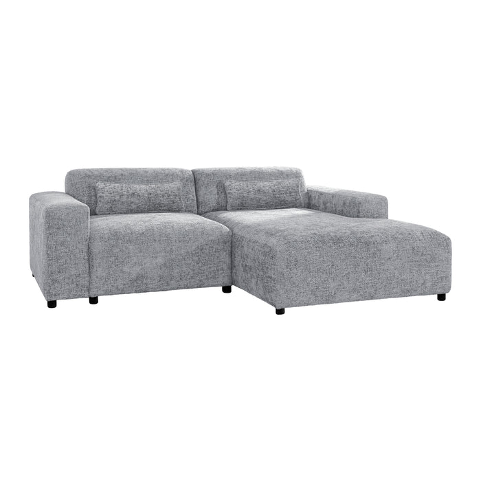 by fonQ Velura Hoekbank Rechts - Chenille - Grijs