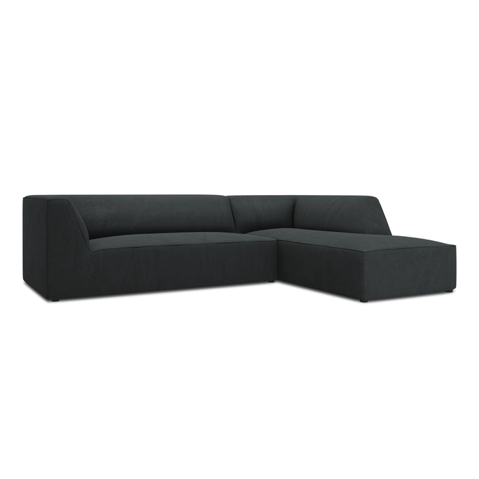Windsor & Co Sao Hoekbank met Chaise Longue Rechts - 4-zits - Ribstof - Zwart