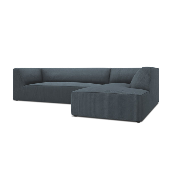 Windsor & Co Sao Hoekbank met Chaise Longue Rechts - 4-zits - Ribstof - Blauw