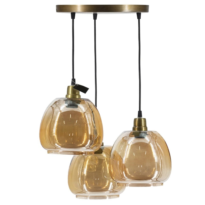 Sfeervolle Hanglamp 3 Bollen - Glas - Goud - 30 x 30 x 4 cm