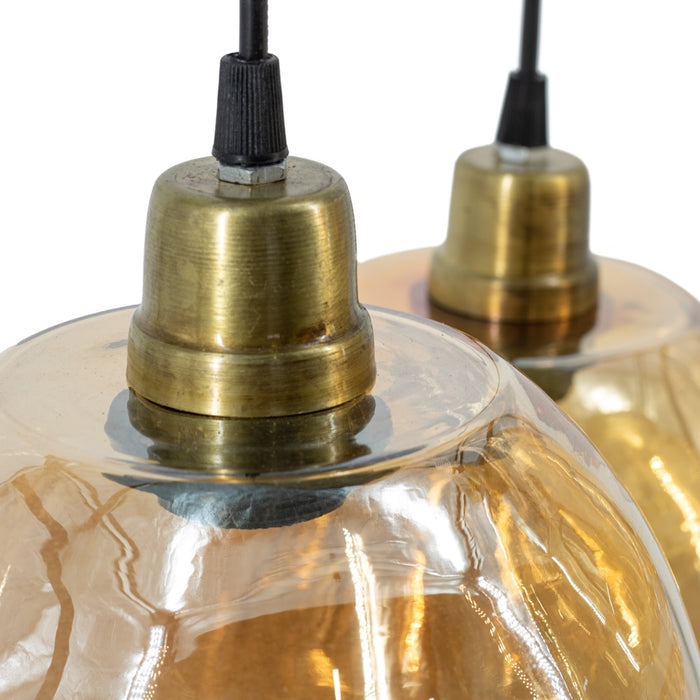 Sfeervolle Hanglamp 3 Bollen - Glas - Goud - 30 x 30 x 4 cm