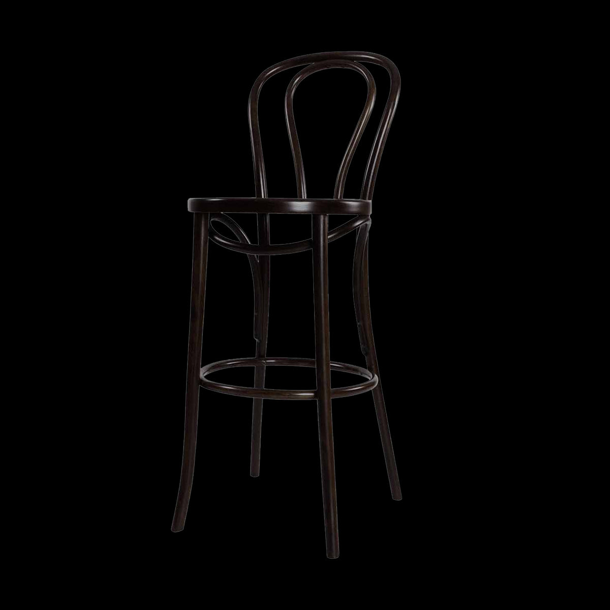 Fameg Vienna Thonet No. 18 houten barkruk zwart gebeitst - 75 cm