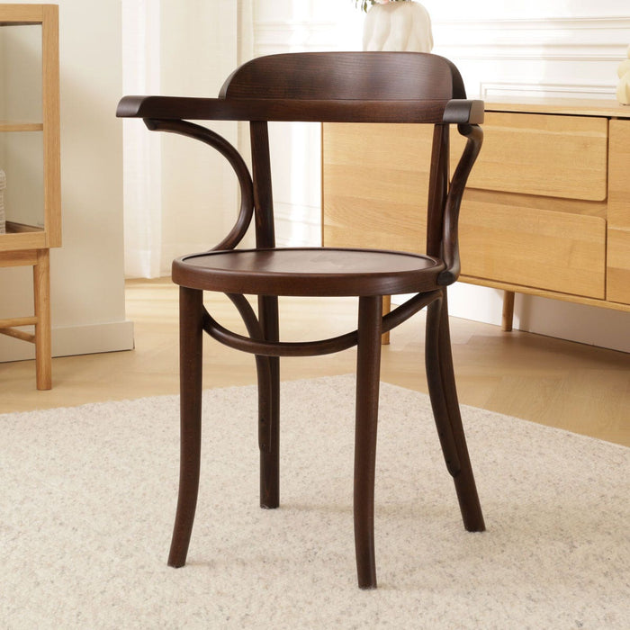 Fameg Thijs Houten Eetkamerstoel Walnoot - Met Armleuning