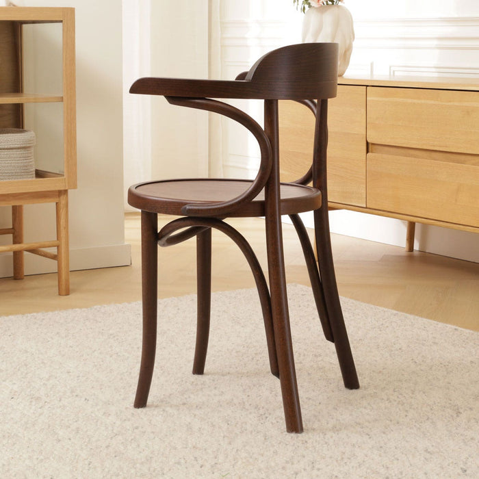 Fameg Thijs Houten Eetkamerstoel Walnoot - Met Armleuning