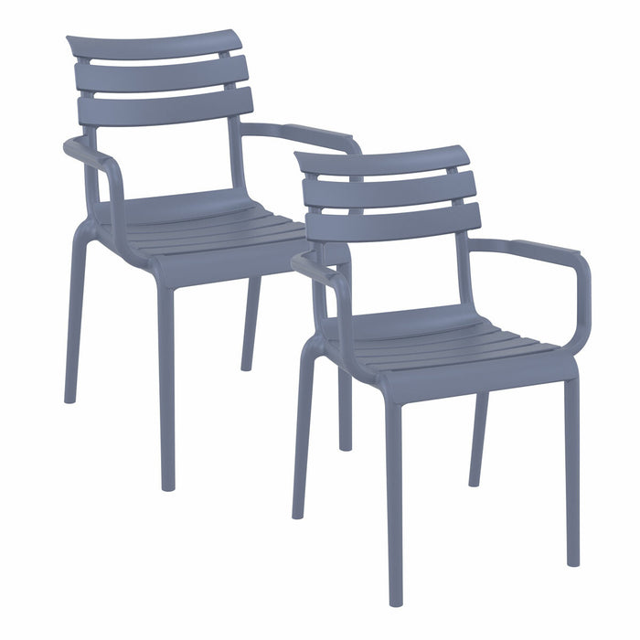 Paris tuinstoel donker grijs - 2 stuks