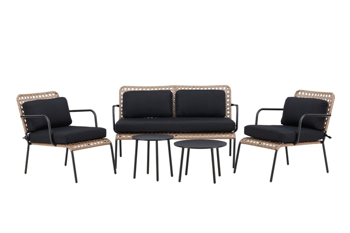 Fjôrd - Tuinset Naturel|Zwart - Wicker|Staal - Paola