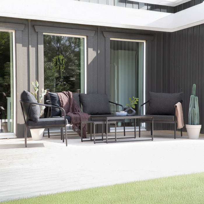 Fjôrd - Tuinset Zwart|Grijs - Staal - Sopot