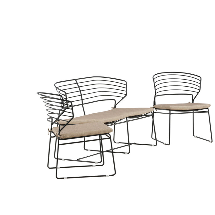 Fjôrd - Tuinset Zwart|Zand - Aluminium - Milano