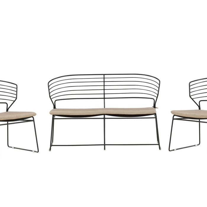 Fjôrd - Tuinset Zwart|Zand - Aluminium - Milano