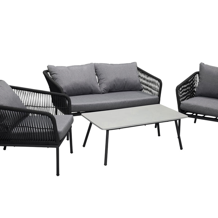 Fjôrd - Tuinset Zwart|Grijs - Aluminium|Touw - Lindos