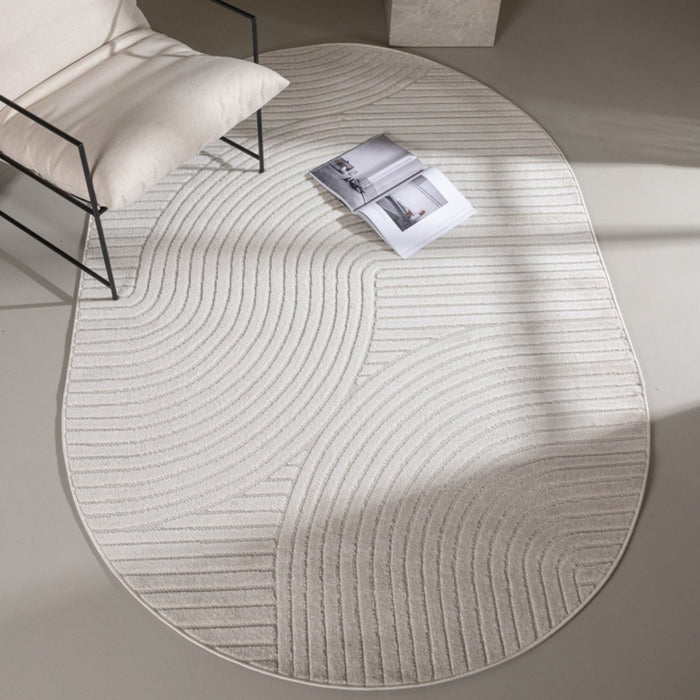 Fjôrd - Vloerkleed Wit Ovaal - 230x160cm - Vince