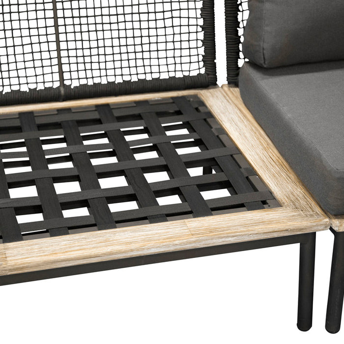 Fjôrd - Loungeset Zwart - Aluminium|Acaciahout - Andorra