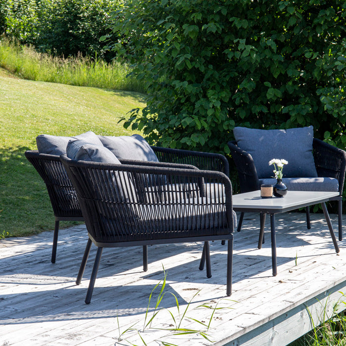 Fjôrd - Tuinset Zwart|Grijs - Aluminium|Touw - Lindos