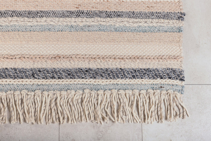 Fjôrd - Vloerkleed Beige|Blauw - 200x300cm - Gudha