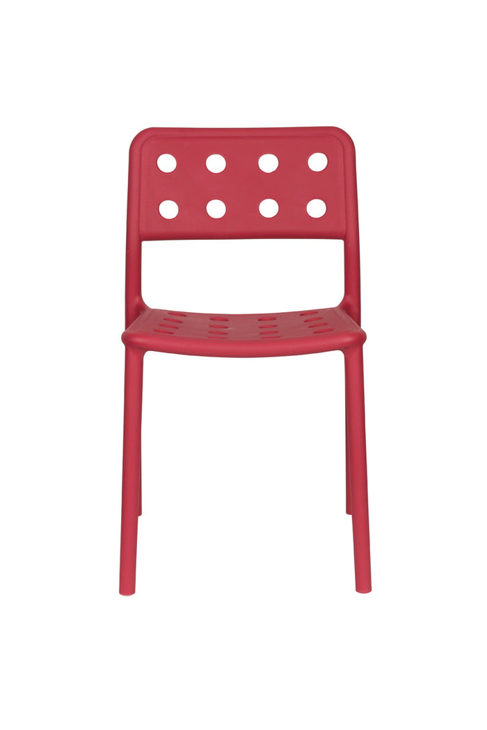 Giga Meubel - Tuinstoel Rood - 53x46x80cm - Serra - Set van 4