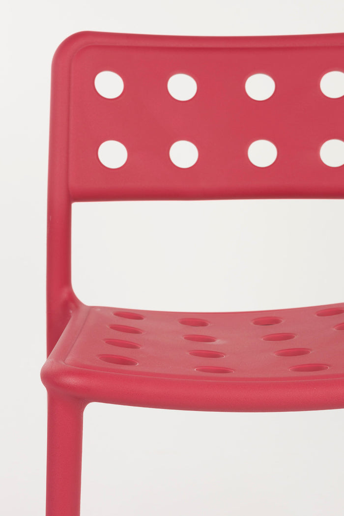 Giga Meubel - Tuinstoel Rood - 53x46x80cm - Serra - Set van 4