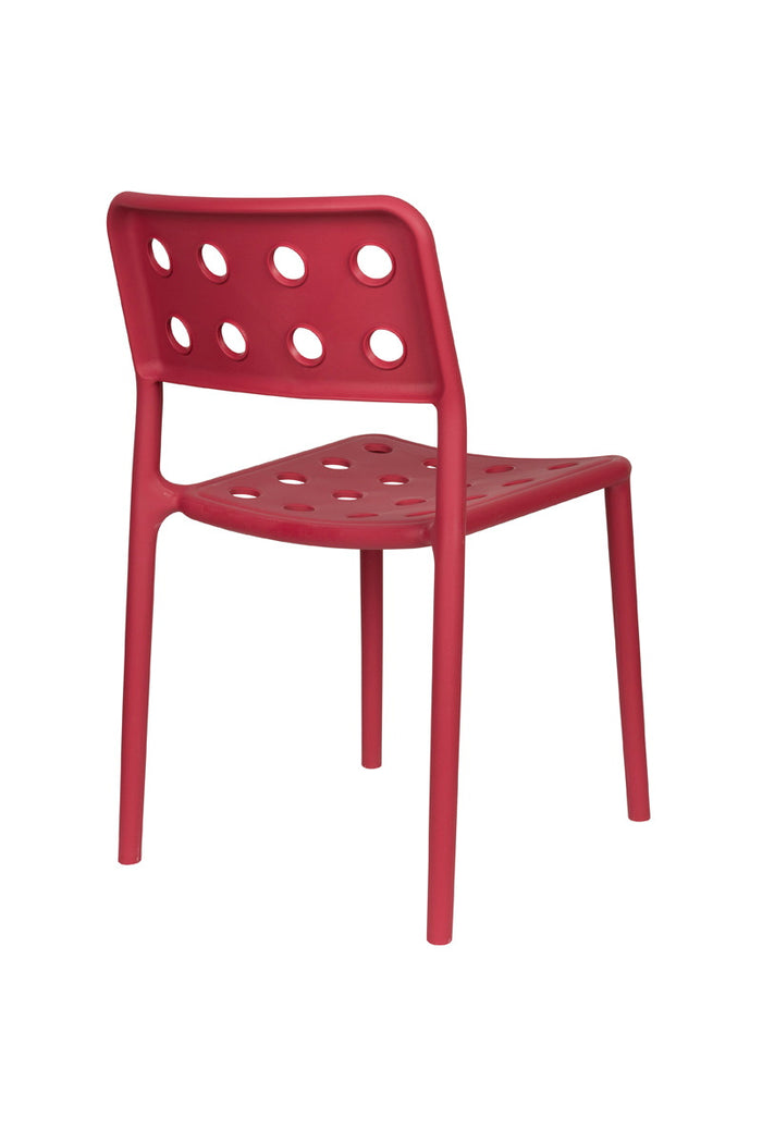 Giga Meubel - Tuinstoel Rood - 53x46x80cm - Serra - Set van 4
