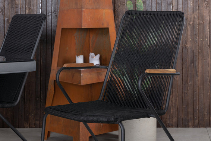 Fjôrd - Tuinstoel Zwart - Touw - Bois