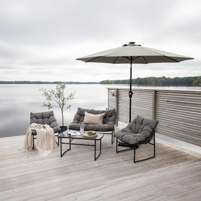 Fjôrd - Parasol Grijs 270cm - Led - Sabal