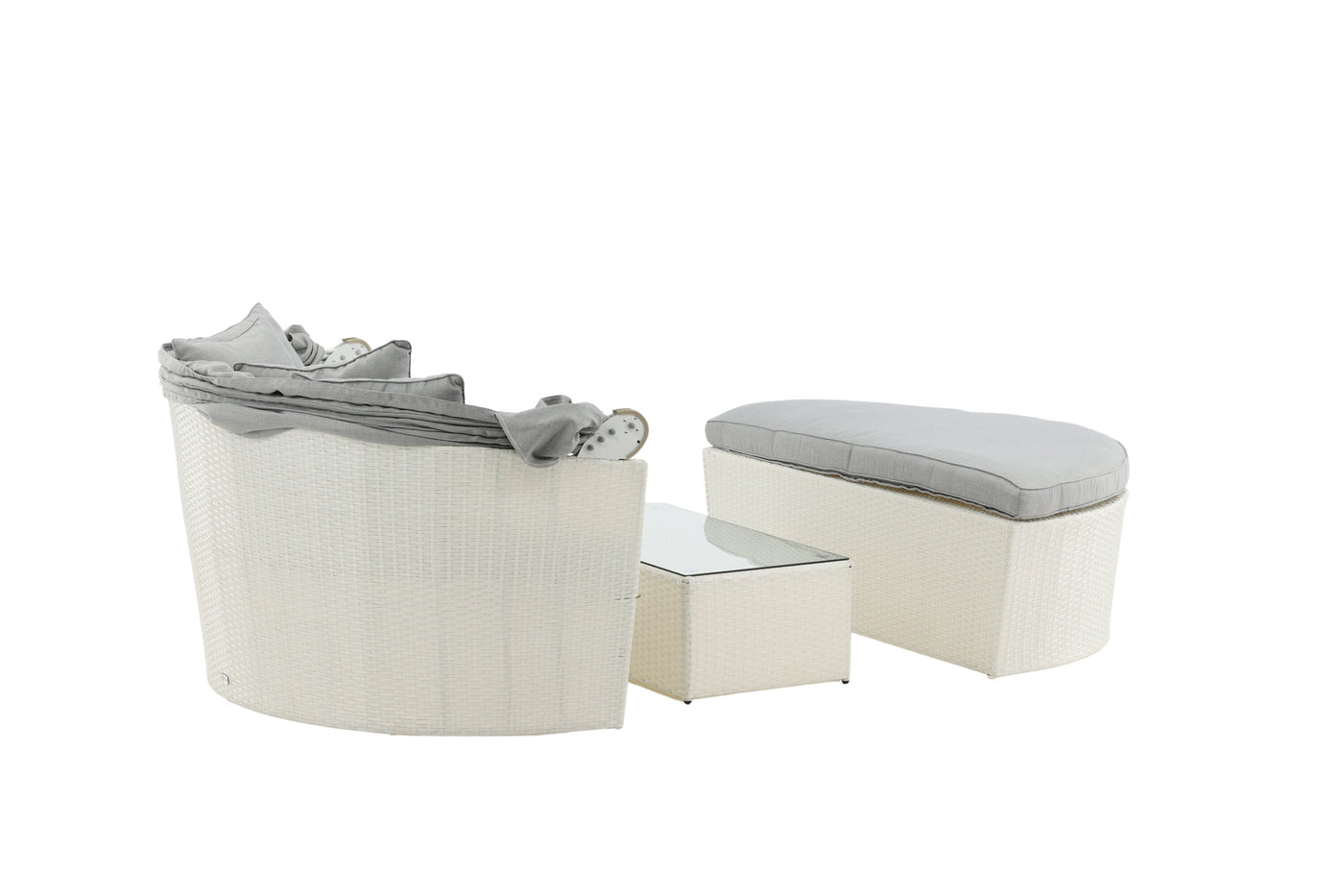 Fjôrd - Lounge Ligbed Wit|Grijs - Padova