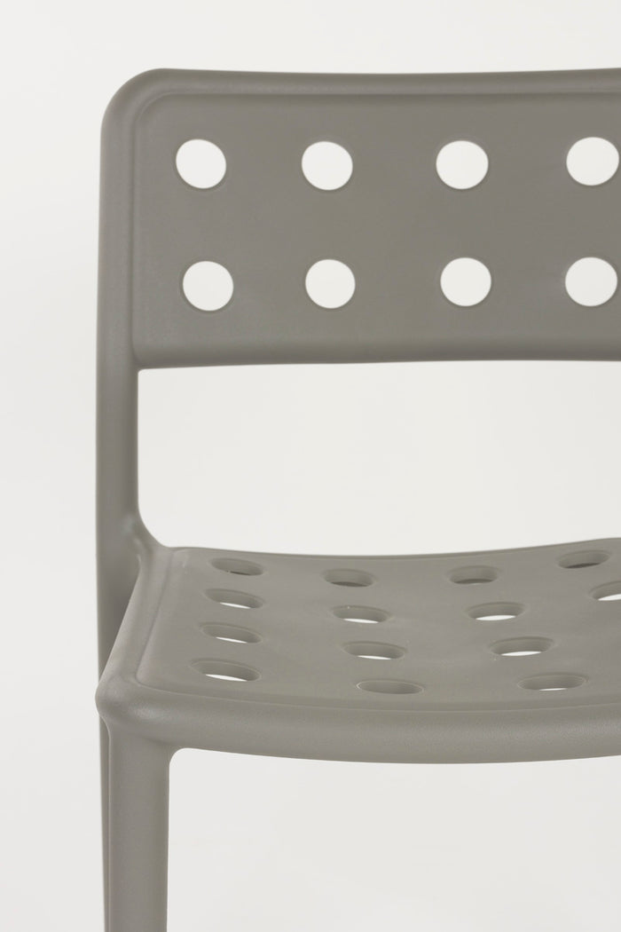 Giga Meubel - Tuinstoel Grijs - 53x46x80cm - Serra - Set van 4