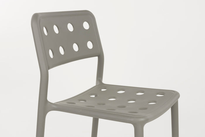Giga Meubel - Tuinstoel Grijs - 53x46x80cm - Serra - Set van 4