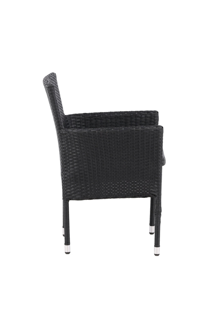 Fjôrd - Tuinstoel Zwart - Wicker - Malina - Set van 2