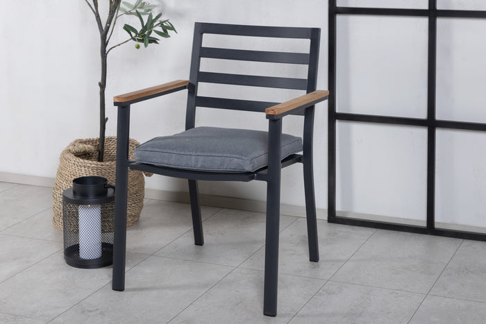 Fjôrd - Tuinstoel Zwart - Teakhout - Brasilia - Set van 2