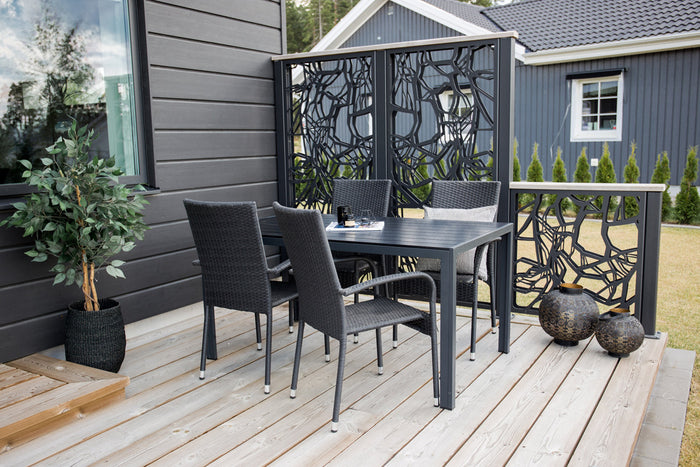 Fjôrd - Tuinstoel Zwart - Wicker - Anna - Set van 2