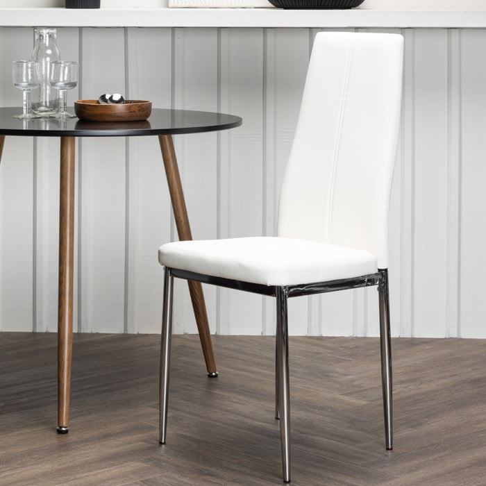 Fjôrd - Eetkamerstoel Zilver|Wit - PU Leer - Pastill - Set van 2