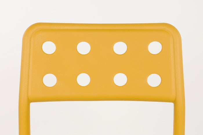 Giga Meubel - Tuinstoel Geel - 53x46x80cm - Serra - Set van 4