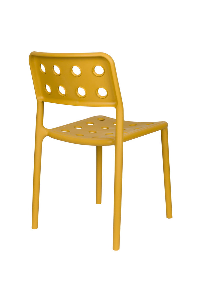 Giga Meubel - Tuinstoel Geel - 53x46x80cm - Serra - Set van 4