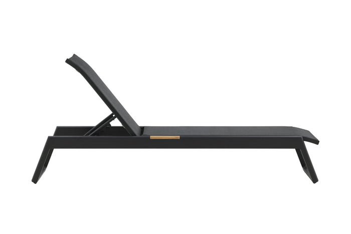 Fjôrd - Lounge Ligbed Zwart|Teak - Mexico