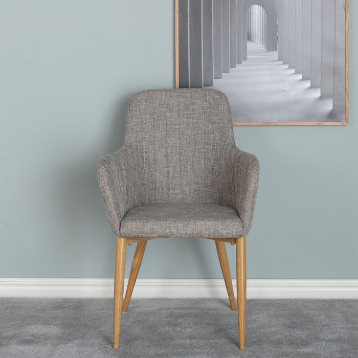Fjôrd - Eetkamerstoel Grijs|Eiken - Comfort - Set van 2
