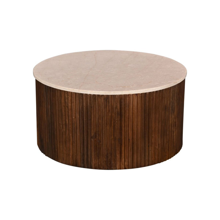 Giga Meubel - Salontafel Marmer Donkerbruin - 70x70x35cm - Davi