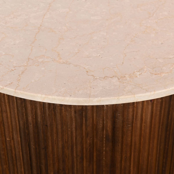 Giga Meubel - Salontafel Marmer Donkerbruin - 70x70x35cm - Davi