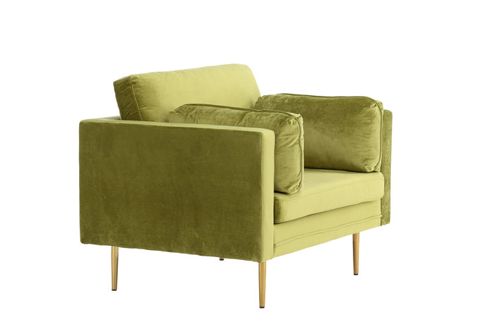 Fjôrd - Fauteuil Groen|Goud - Velvet - Boom