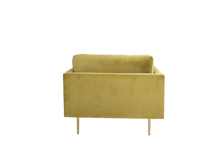 Fjôrd - Fauteuil Groen|Goud - Velvet - Boom