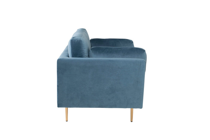 Fjôrd - Fauteuil Blauw|Goud - Velvet - Boom