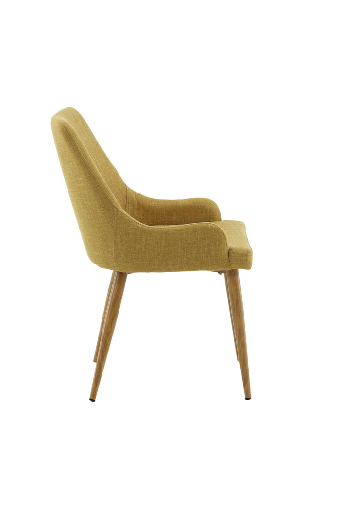 Fjôrd - Eetkamerstoel Mosterd|Eikenlook - Plaza - Set van 2